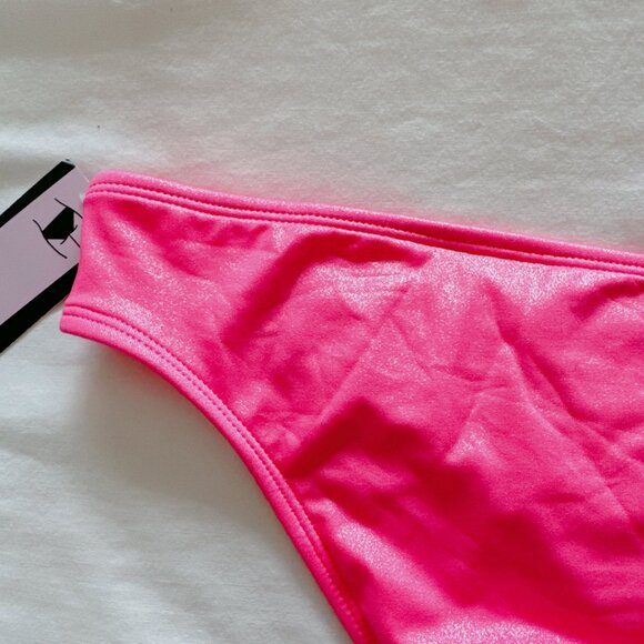 Wild Fable NWT hot pink with sparkle low rise cheeky bikini swim bathing suit XL - Picture 7 of 13